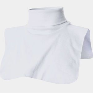 White Ribbed Turtleneck Dickey Collar